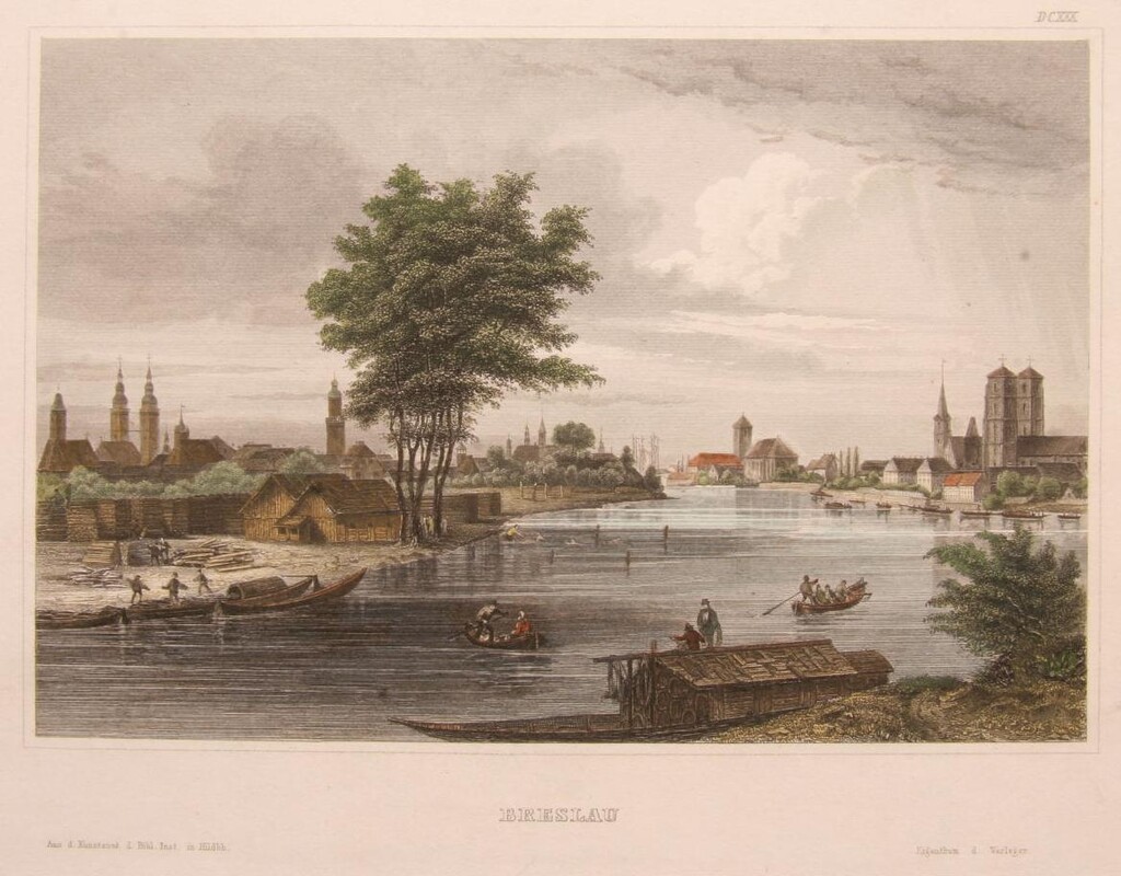 Wrocław Ostrów Tumski ok 1850 roku