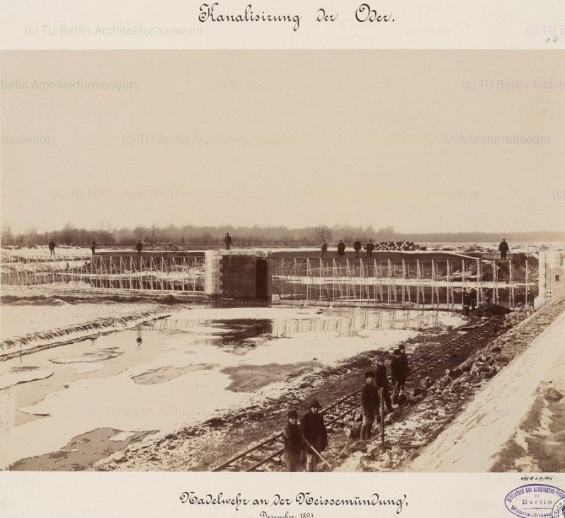 Stopień wodny - Ujście Nysy - budowa 1893